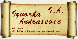 Izvorka Andrašević vizit kartica